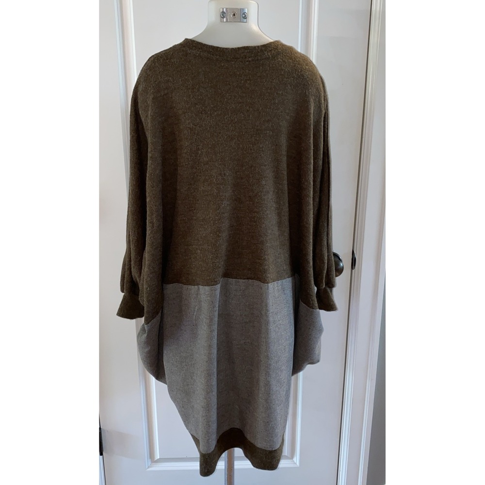 Lupilien Brown Linen Wool Button Front Shirt Jacket Lagenlook Art To Wear Size F - Picture 5 of 12